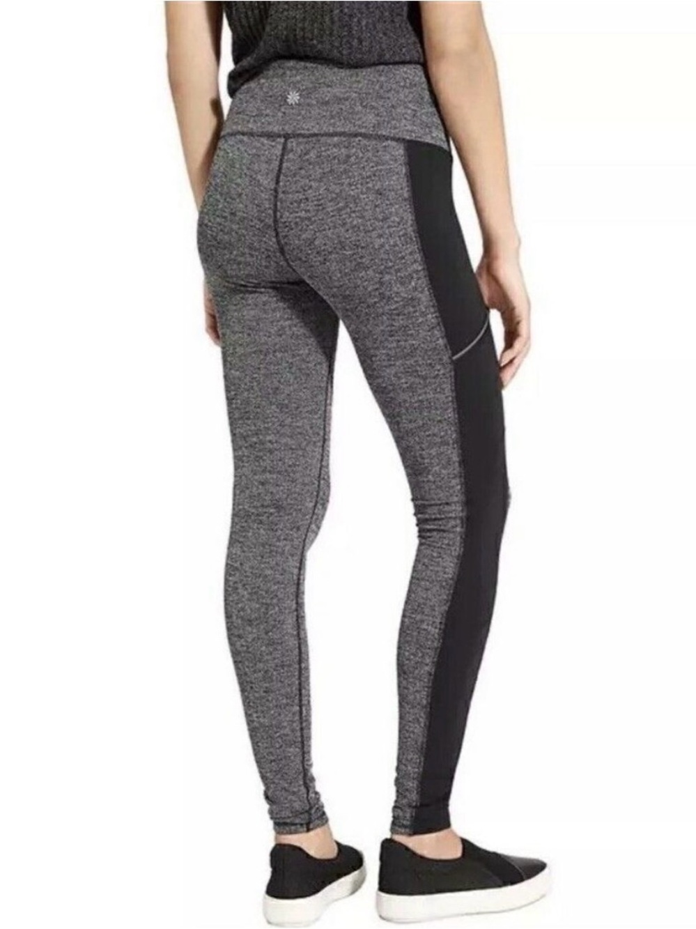 Athleta Size M Metro Drifter High-Waist Leggings - Herringbone - Black Zippers